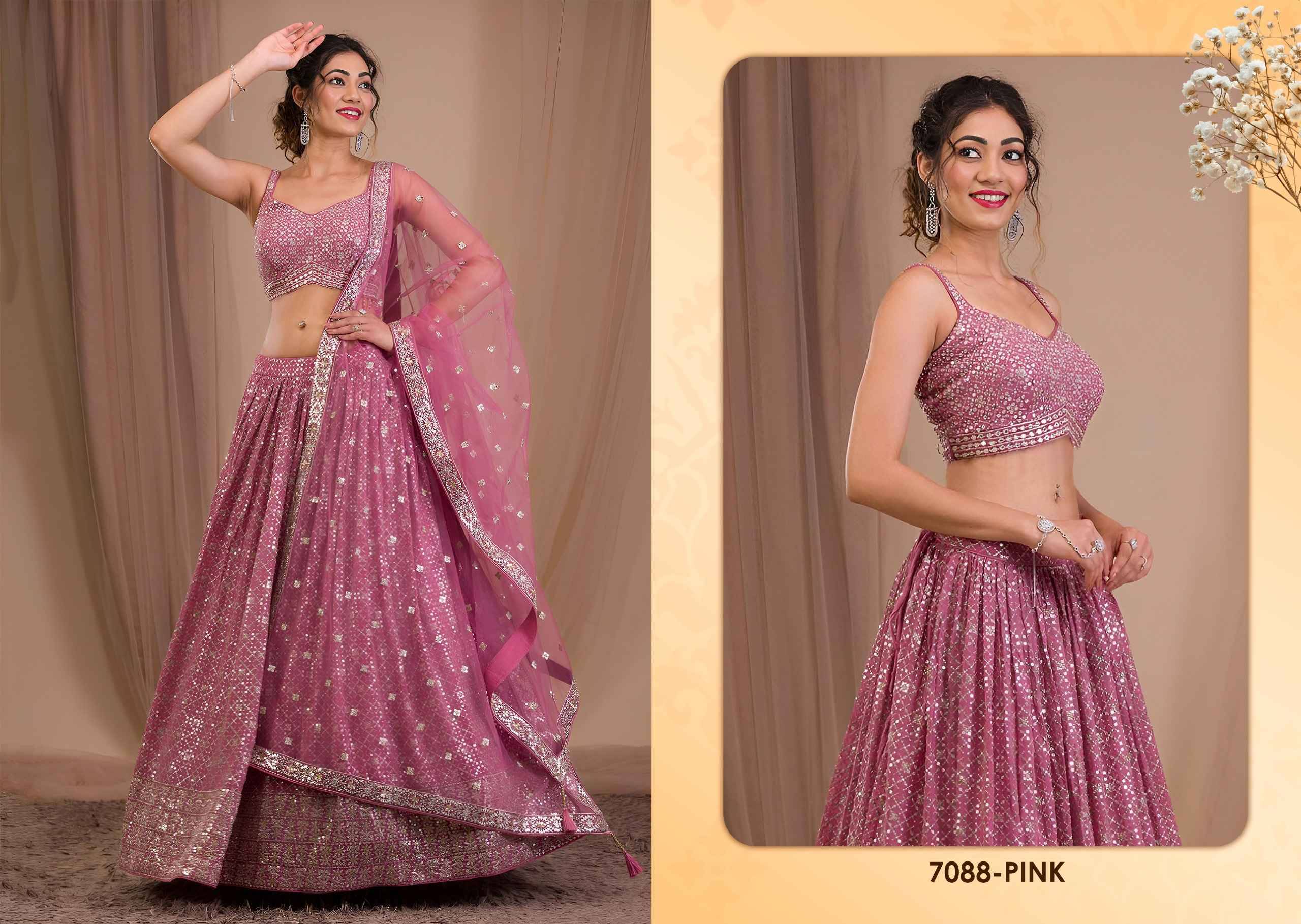 VOL-34 By ZEEL COTHING 7079 SERIES  Designer Beautiful Collection Occasional Wear & Party Wear Georgette Lehengas At Wholesale Price